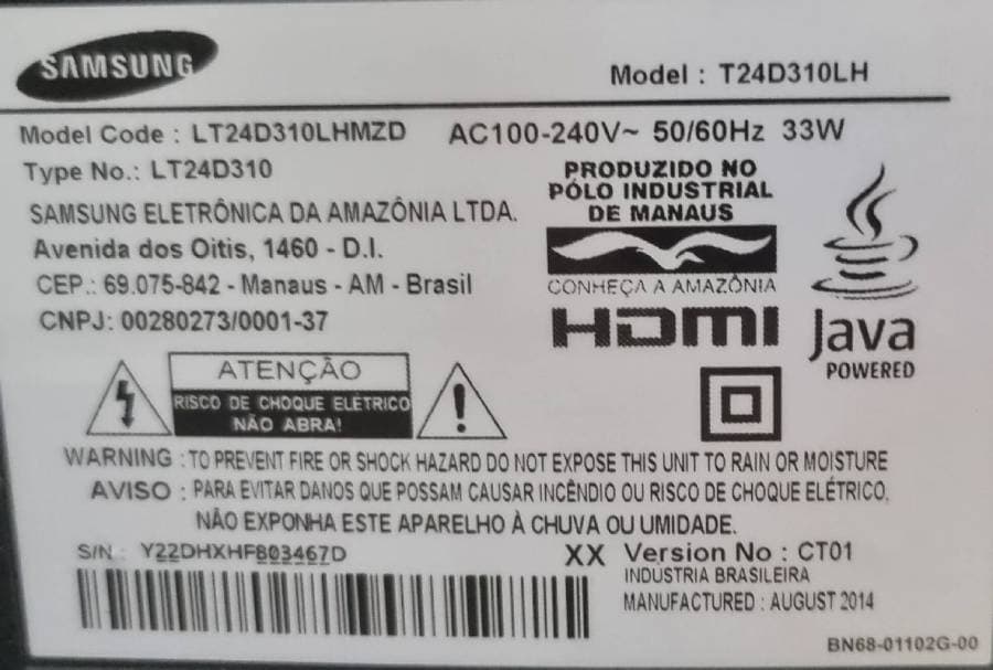 TV LED Samsung 24” – HD | Perfeita!